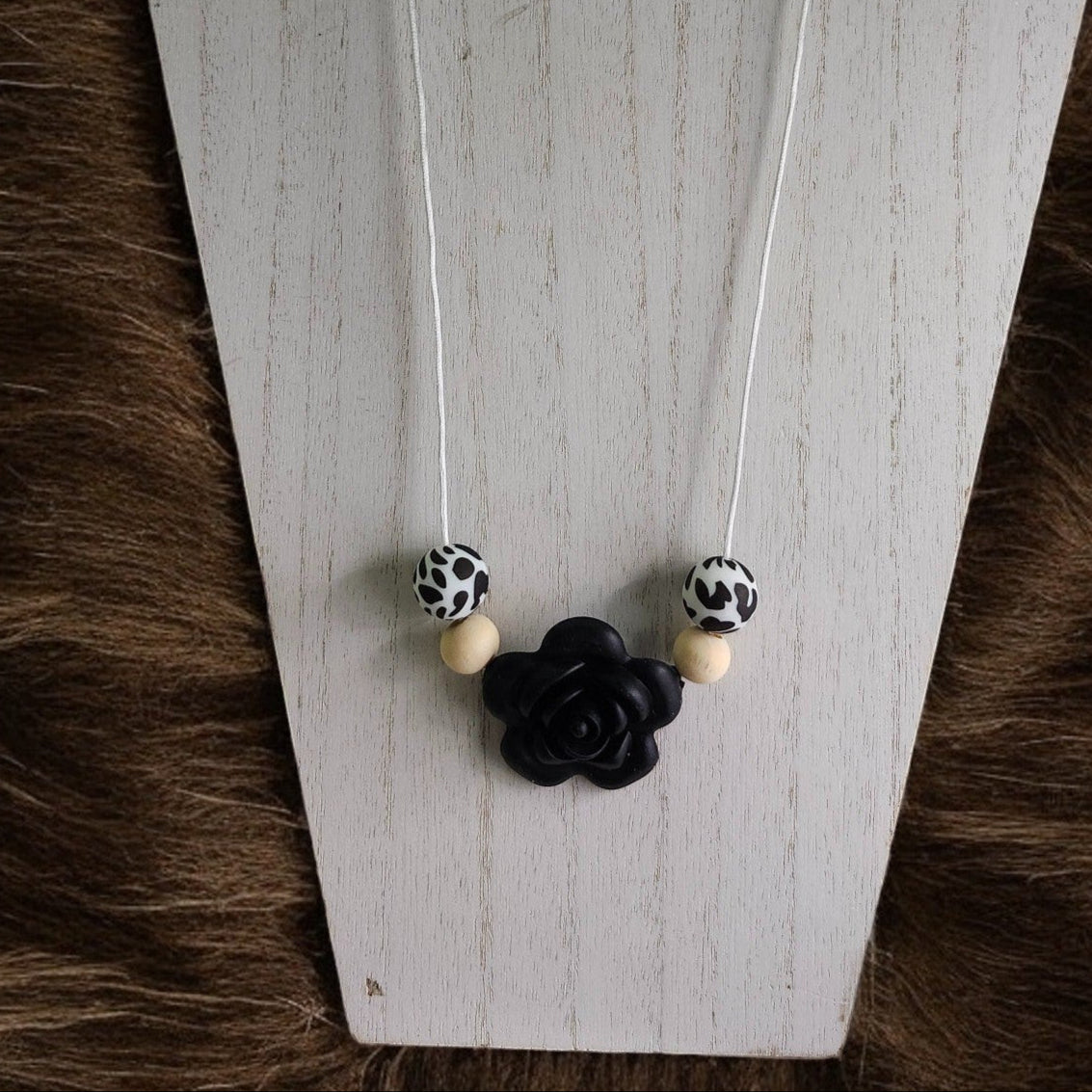 Black Flower Cow Set