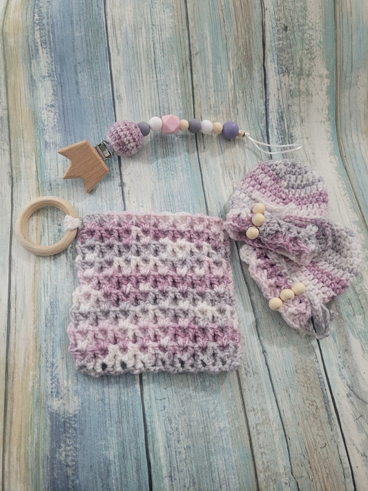 Pink and Grey Baby Gift Set