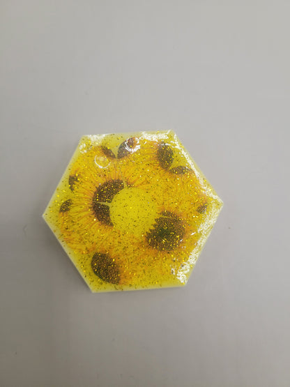 Yellow Sunflower Badge Face