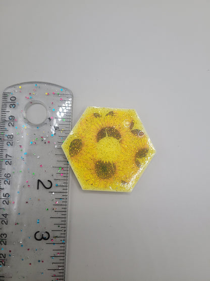 Yellow Sunflower Badge Face