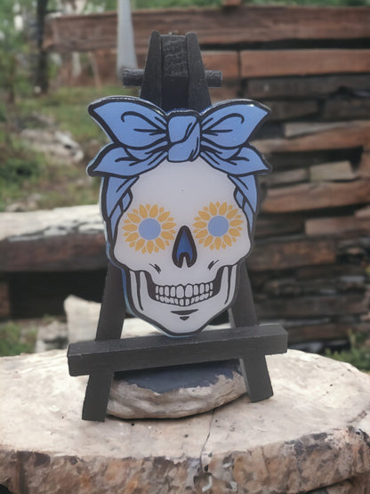 Flower Skull Badge Face