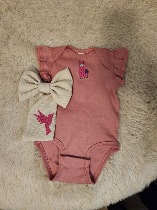 Boho Pink Onzie and Bow